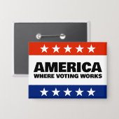 America, Where Voting Works Knopf Button (Vorderseite/Rückseite)