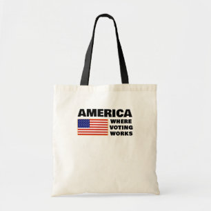 America, Where Voting Works Tote Tragetasche