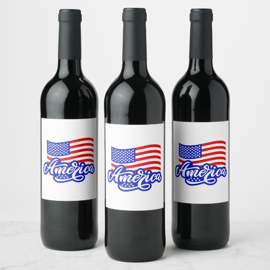 America Wine Label Weinetikett