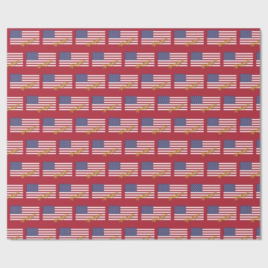 America Wrapping Paper, USA, American Flag Patriot Geschenkpapier (Flach)