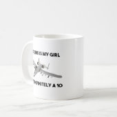 American A-10 Warthog Jet Aircraft Meme Kaffeetasse (Vorderseite Links)