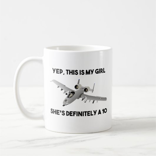 American A-10 Warthog Jet Aircraft Meme Kaffeetasse (Links)