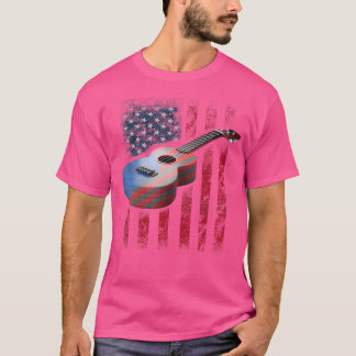 American Acoustic Guitar Shirt US Flag Vintag Gui