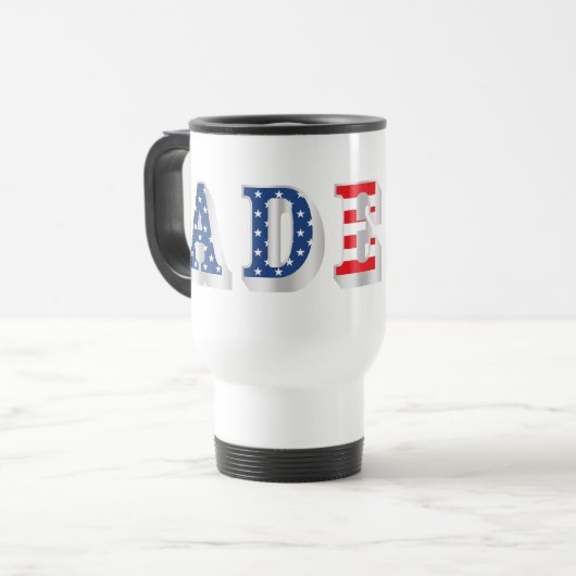 AMERICAN ADEPT - Grafikdesign Reisebecher (Vorderseite Links)