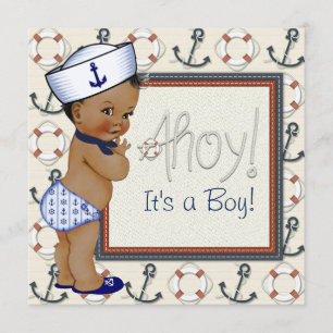 American Afor Boy Nautical Baby Shooter Einladung