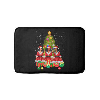 American African Christmas Santa Claus Black Girls Badematte
