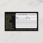 American African Hair Salon Business Cards Terminkarte (Rückseite)