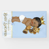 American African Prince Teddy Bear Baby Shower Banner (Horizontal)