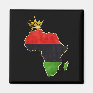 American African Queen Pan Afro Map Flag Black Magnet