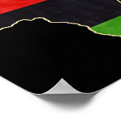 American African Queen Pan Afro Map Flag Black Poster (Ecke)