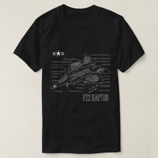 American Aircraft Stealth Fighter F22 Raptor Bluep T-Shirt (Design vorne)
