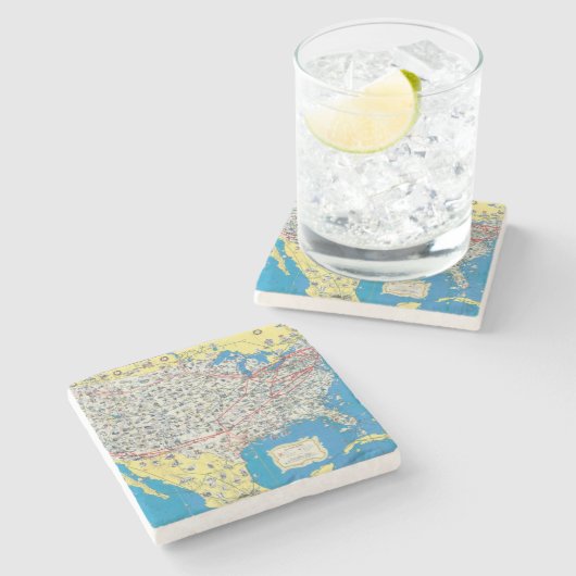 American Airlines-Systemskarte Steinuntersetzer (Seitenansicht)