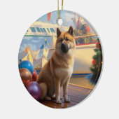 American Akita Christmas Cruise: Pawsome Holiday Keramik Ornament (Links)