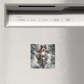 American Akita Dog Riding Motorrad Weihnachten Magnet (In Situ (Geschirrspüler))