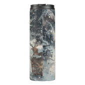 American Akita Dog Riding Motorrad Weihnachten Thermosbecher (Rückseite)