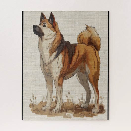 American Akita Hund aus Fairy Tale Buch 4 Puzzle (Vertikal)