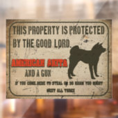 American akita Silhouette Funny Guard Dog Warnung Fensteraufkleber (Blatt 2)