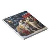 American Akita Snowy Sleigh Ride Weihnachtsdekor Notizblock (angewinkelt)