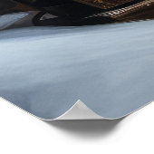 American Akita Snowy Sleigh Ride Weihnachtsdekor Poster (Ecke)