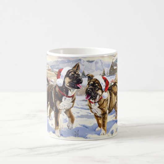 American Akita Weihnachten Kaffeetasse (Mittel)