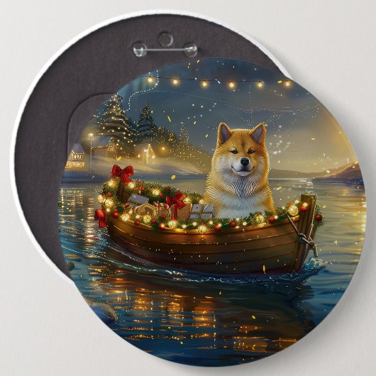 American Akita Weihnachtsfest Reise Button (Vorne & Hinten)