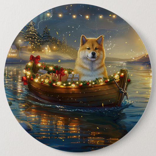 American Akita Weihnachtsfest Reise Button (Vorderseite)