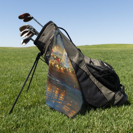 American Akita Weihnachtsfest Reise Golfhandtuch (Gras)