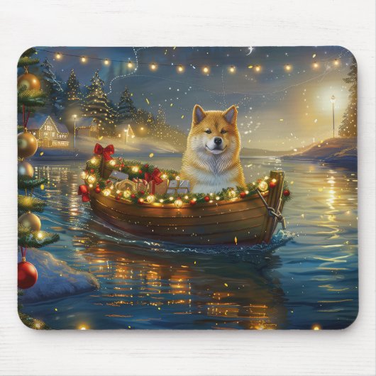 American Akita Weihnachtsfest Reise Mousepad (Vorne)