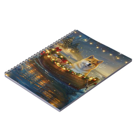 American Akita Weihnachtsfest Reise Notizblock (Linke Seite)