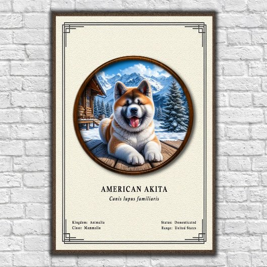 American Akita Zoology Series Poster
