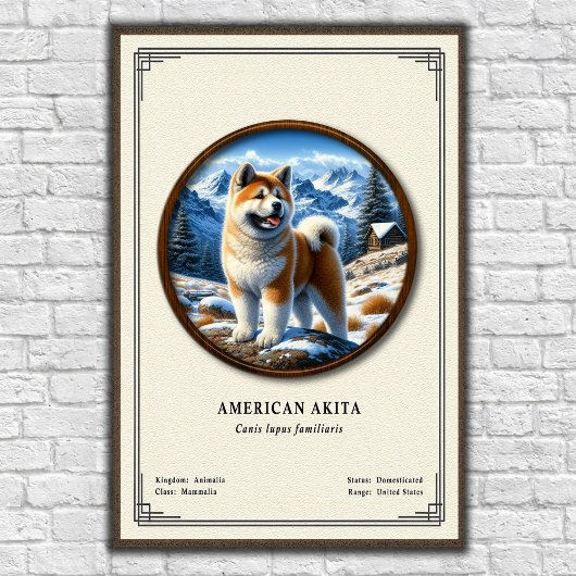 American Akita Zoology Series Poster