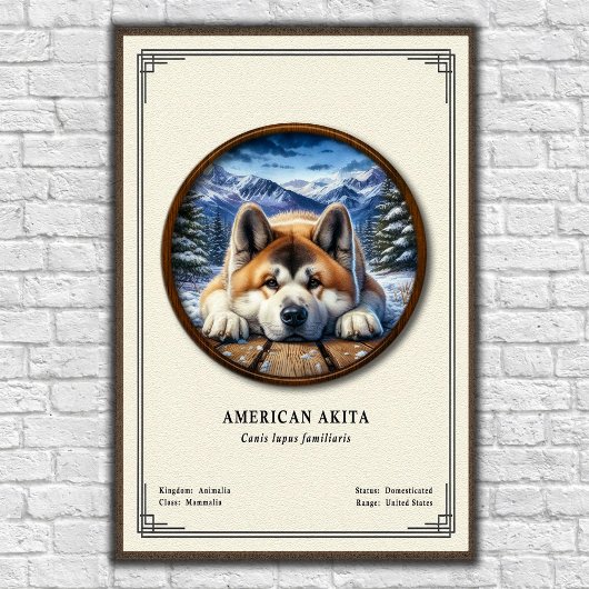 American Akita Zoology Series Poster