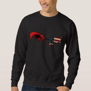 American Albanian USA Flag USA Albanien Gott Hands Sweatshirt