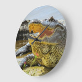 American Alligator von Angesicht zu Angesicht Große Wanduhr (Winkel)