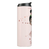 American American Ballerina Girl mit Blume, rosa Thermosbecher (Nach links gedreht)