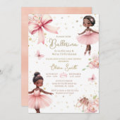 American American Ballerina TuTu Baby Shower Einladung (Vorne/Hinten)