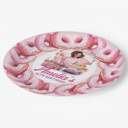 American American Birthday Custom Pappteller (Schrägansicht)