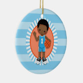 American American Boy Basketball Player Keramik Ornament (Rechts)