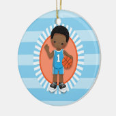 American American Boy Basketball Player Keramik Ornament (Links)