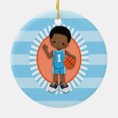 American American Boy Basketball Player Keramik Ornament (Hinten)