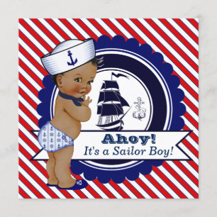 American American Boy Nautical Baby Shower Einladung