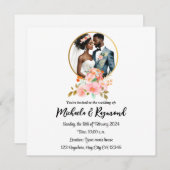 American American Bridal Couple Wedding Einladung (Vorne/Hinten)