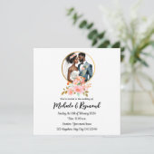 American American Bridal Couple Wedding Einladung (Stehend Vorderseite)