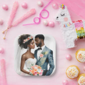 American American Bridal Couple Wedding Pappteller (Party)