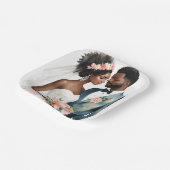 American American Bridal Couple Wedding Pappteller (Gewinkelt)