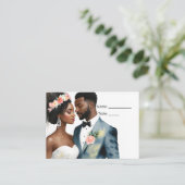 American American Bridal Couple Wedding Platzkarte (Stehend Vorderseite)