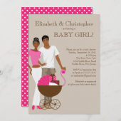 American American Couple Carriage Baby Shooter Einladung (Vorne/Hinten)