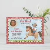 American American Cowboy Horse Kindergeburtstag Pa Einladung (Stehend Vorderseite)