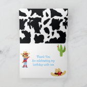 American American Cowboy Western Birthday Party Dankeskarte (Innenseite)