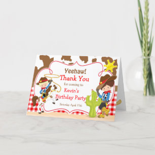 American American Cowboy Western Birthday Party Dankeskarte
